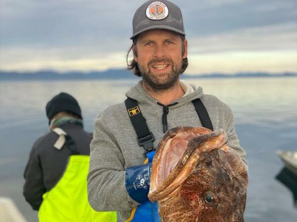 Catching Lingcod on a boat in Alaska